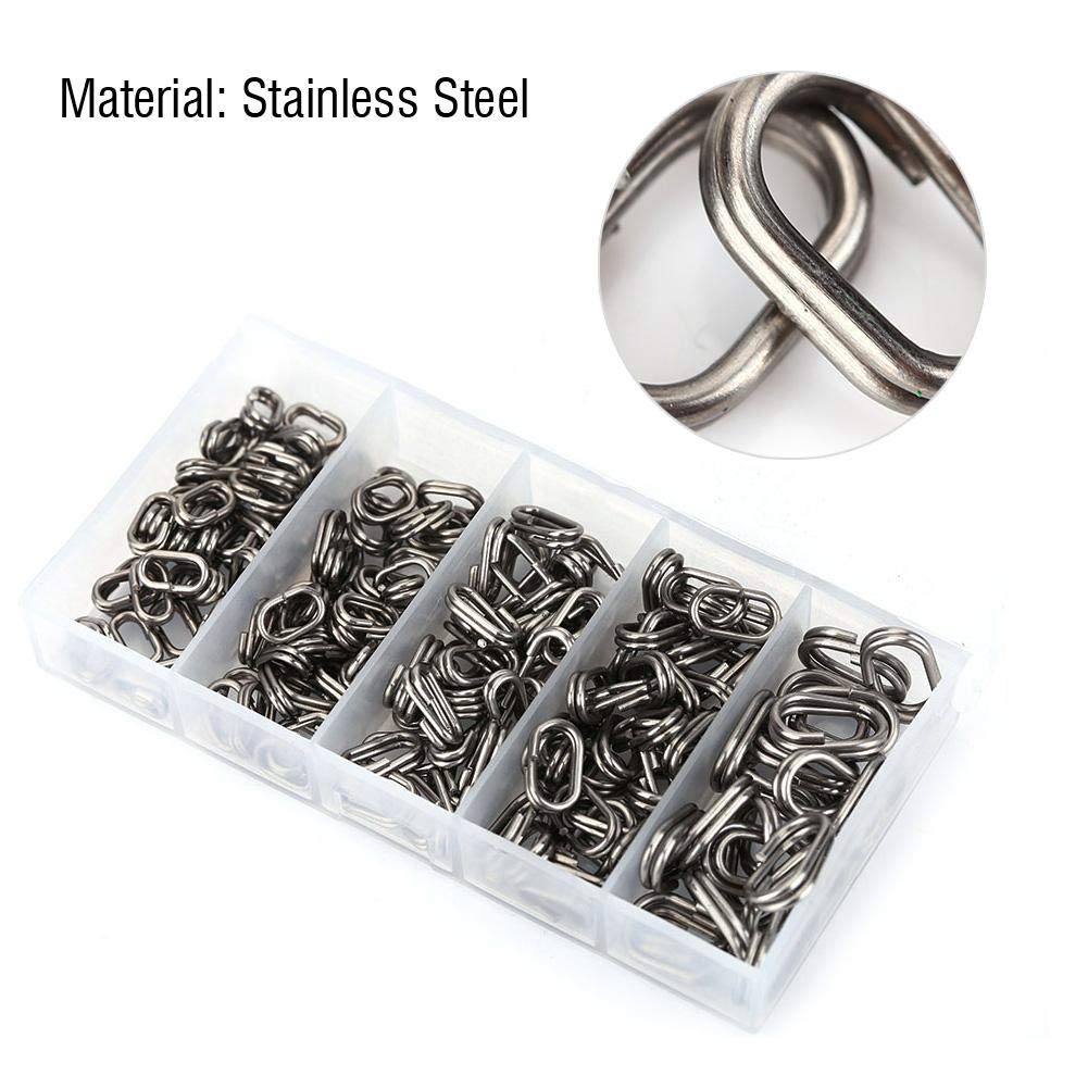 Oval Split Rings Fishing,100Pcs Stainless Steel Oval Split Rings Swivel Snap Fishing Tackle Connector(5x8mm)