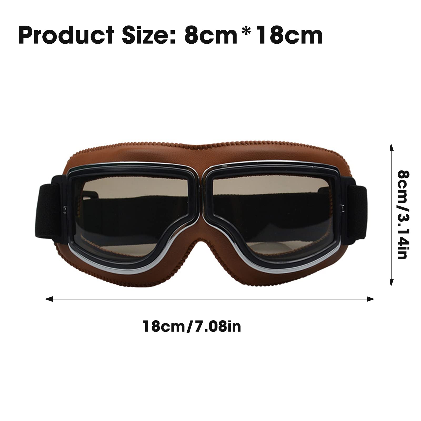 Weigudoc Gafas de moto de cuero PU, gafas de sol Vintage, gafas de sol a prueba de viento, cascos, gafas de Motocross para deportes al aire libre, montar a esquiar