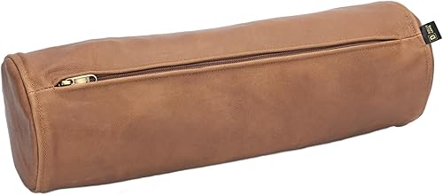 Fundas de cojín cilíndricas de piel de cabra Funda de almohada redonda de cilindro cervical Diseñada para cabeza, cuello, espalda y piernas, 6 x