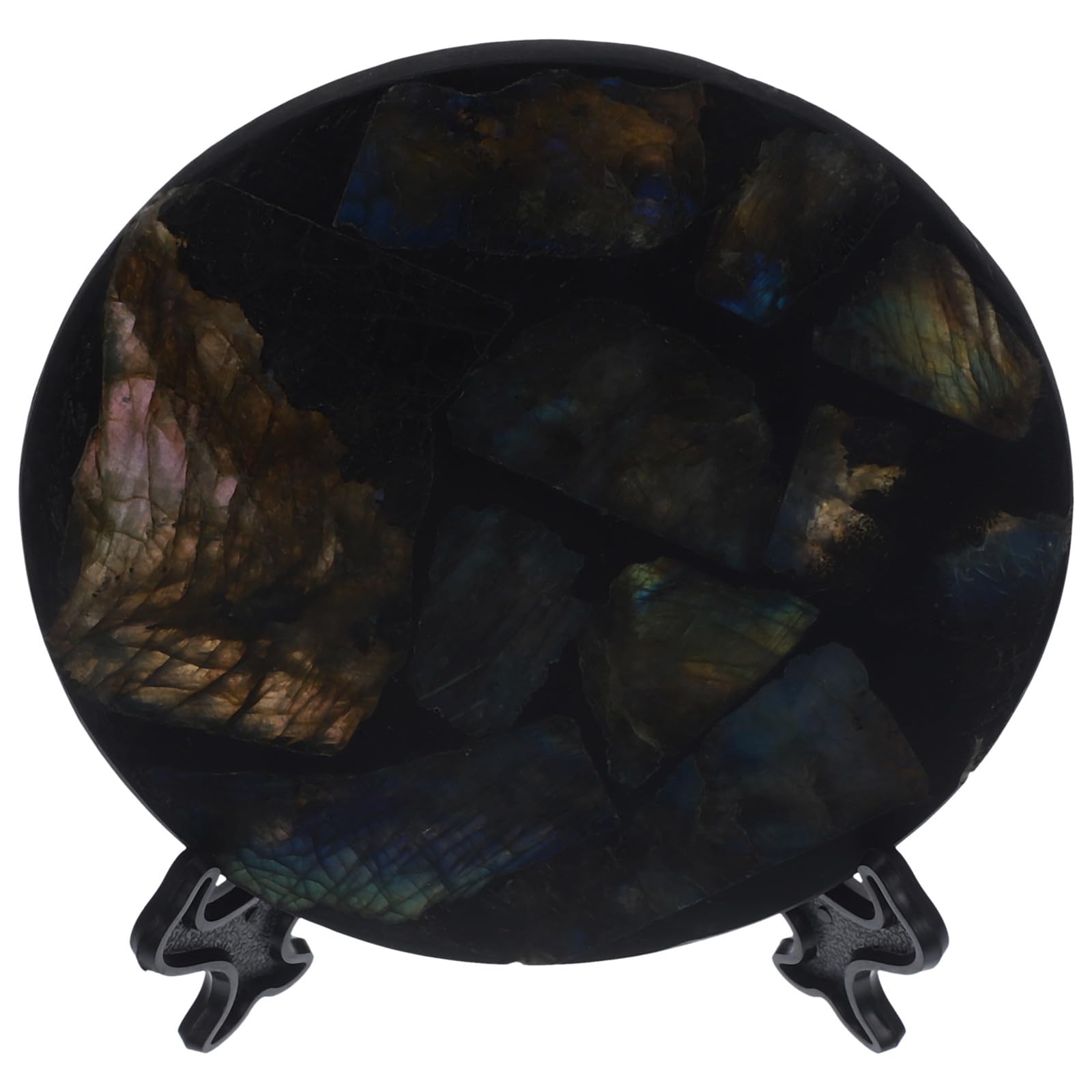 Pierre de labradorite ronde pour decoration de table élégante et lumineuse