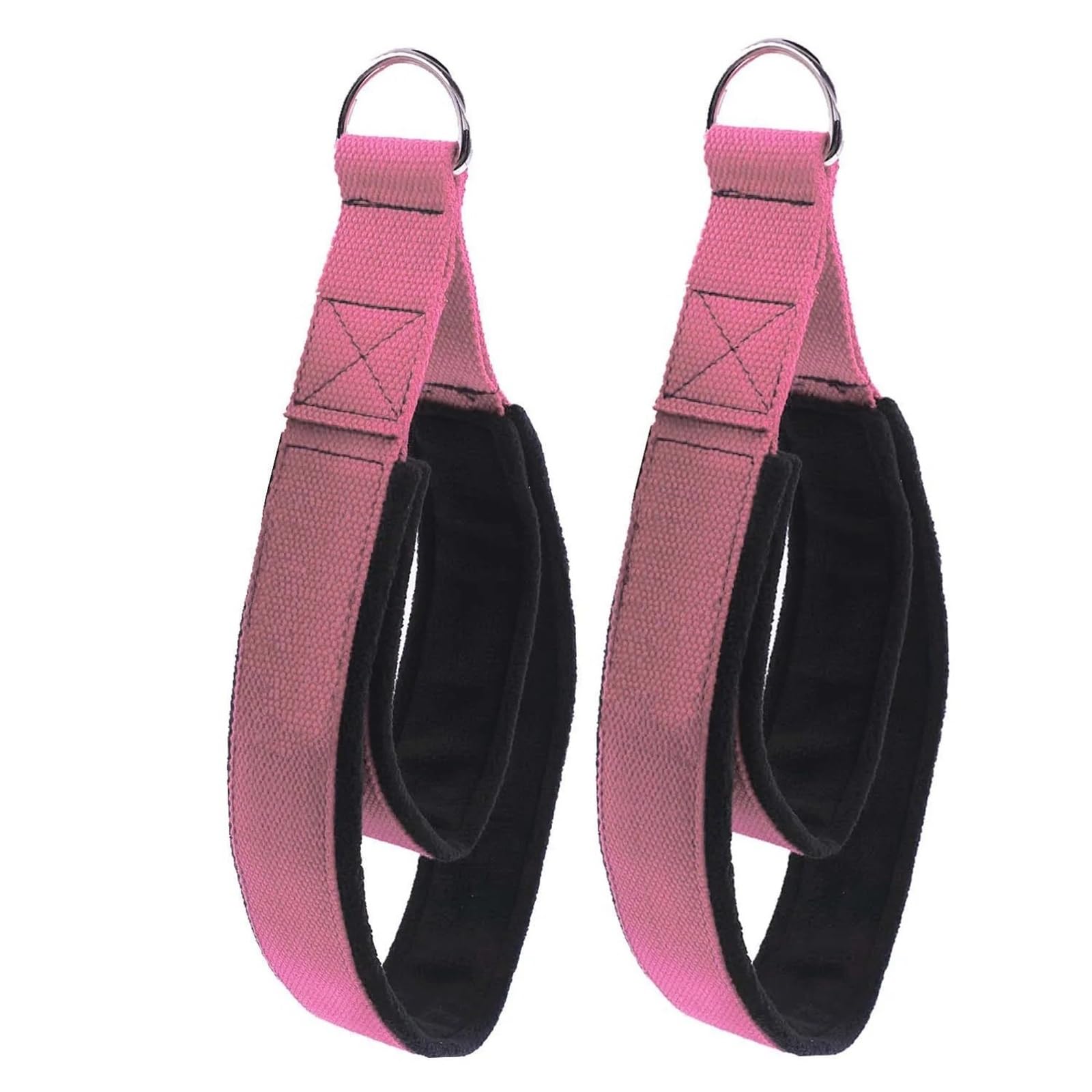 Reformatory Pilatesa Pilates podwójne pętlowe paski do stóp fitness D-ring paski obsługują jogę akcesoria do ćwiczeń na siłowni domowe deska do ćwiczeń(Pink)