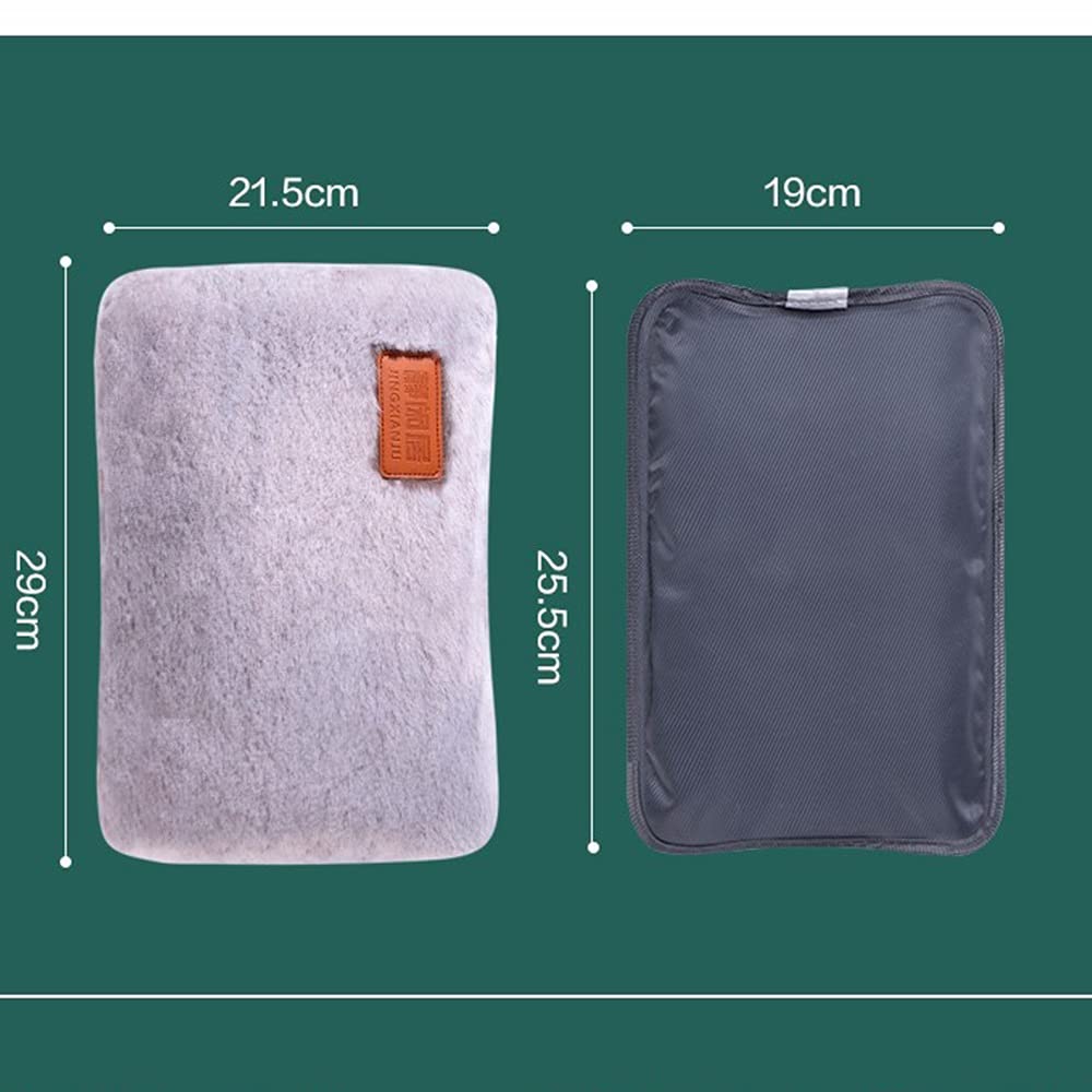 Bouillotte électrique Rechargeable, Housse en Velours Doux Amovible et Lavable, Chauffe-Mains Anti-Douleur hivernale, Pack Chauffant.