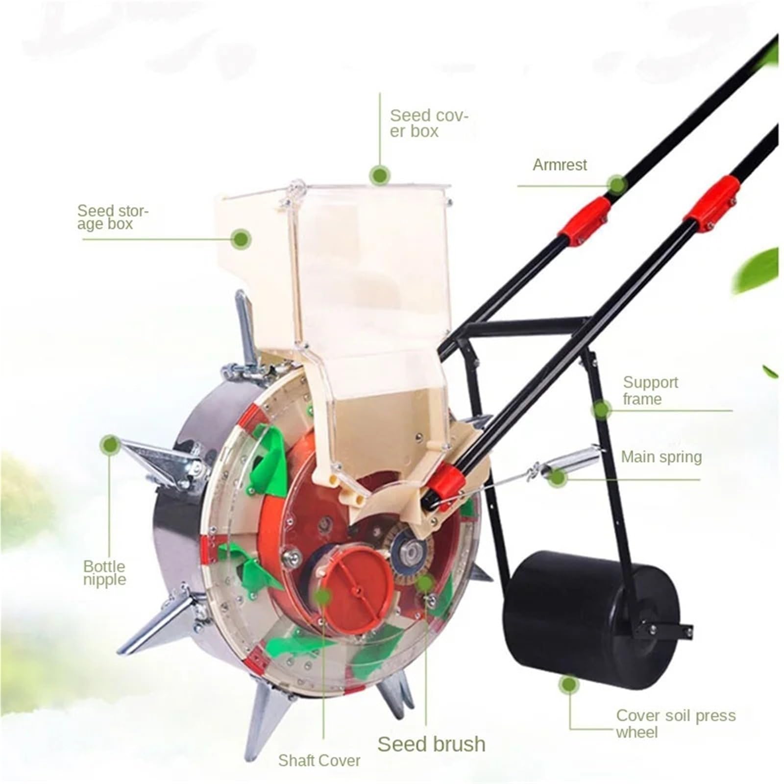 épandeurs de Jardin Semoir à Main Multifonction en Acier Inoxydable, Machine de pressage de Film, Outil de Plantation de graines Semoir