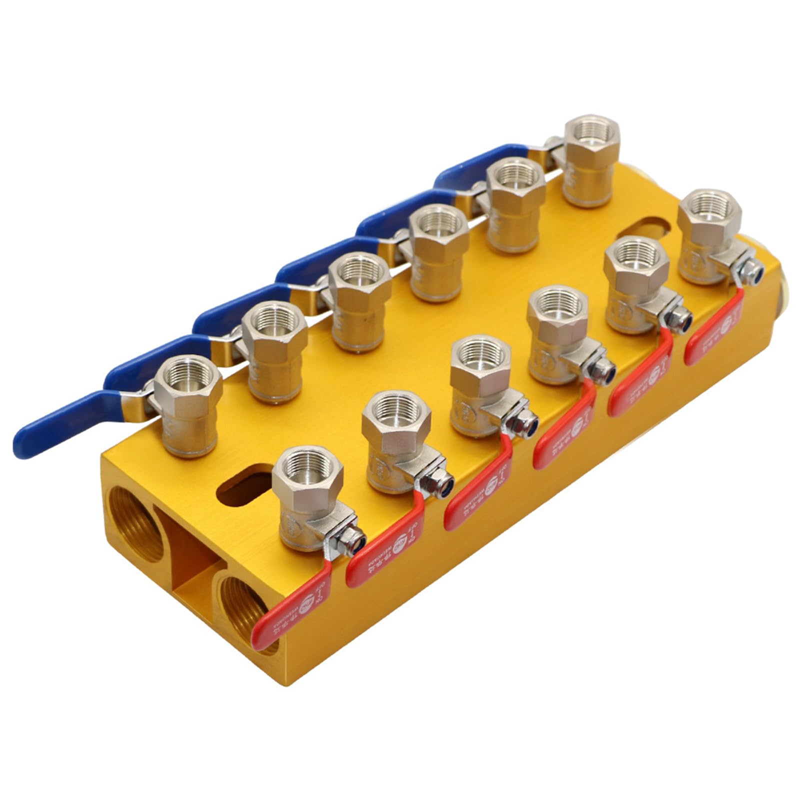 Collettore di distribuzione dell'acqua in lega di alluminio 4/5/6/8 vie regolatore per attrezzature di stampaggio industriale Misuratore di flussi d'acqua in rame Collettore idraulico