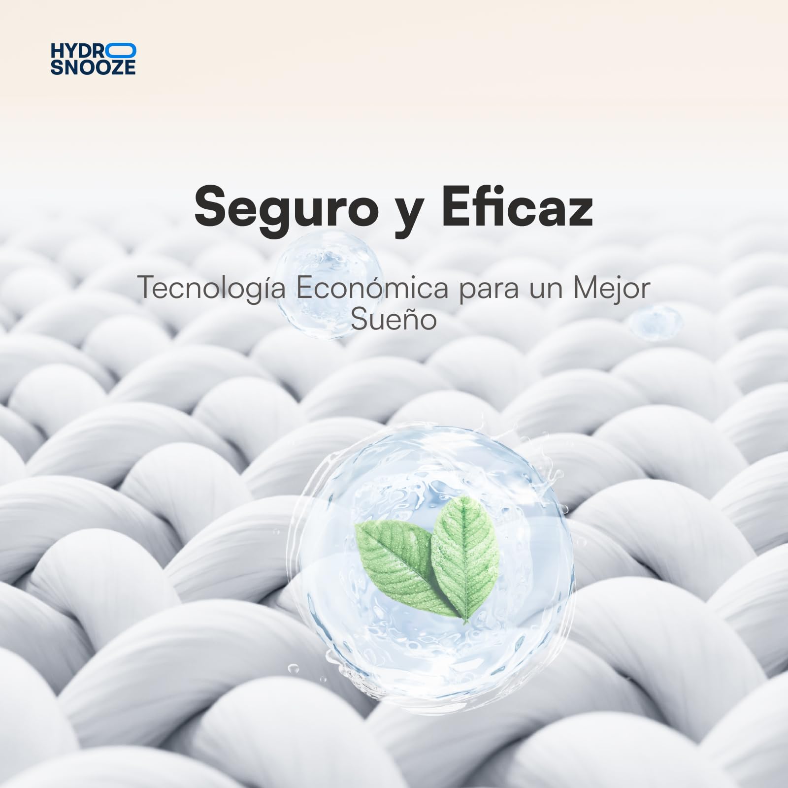 HydroSnooze colchoncillo con Agua para Enfriar/Calentar, Control de Temperatura 15℃~55℃, Ideal para Personas calurosas, tamaño EU Super King (180x200 cm)