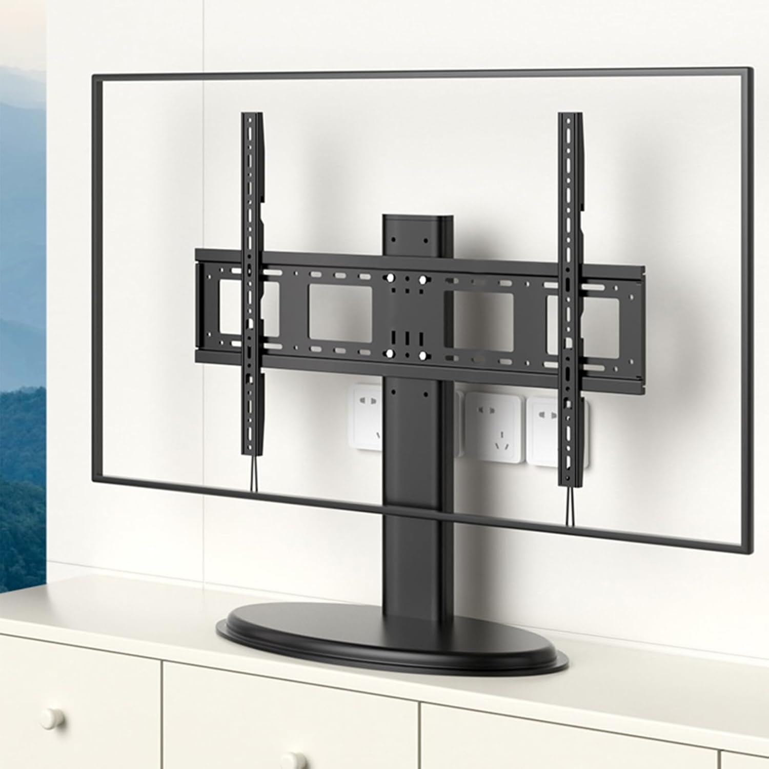 Heavy Duty Universal TV Stand for 85 86 90 Inch TVs, All-Metal Tabletop TV Stand Base Replacement for 37-90 Inch Flat Curved OLED Screens，Holds 187 lbs,Max VESA 900x600mm