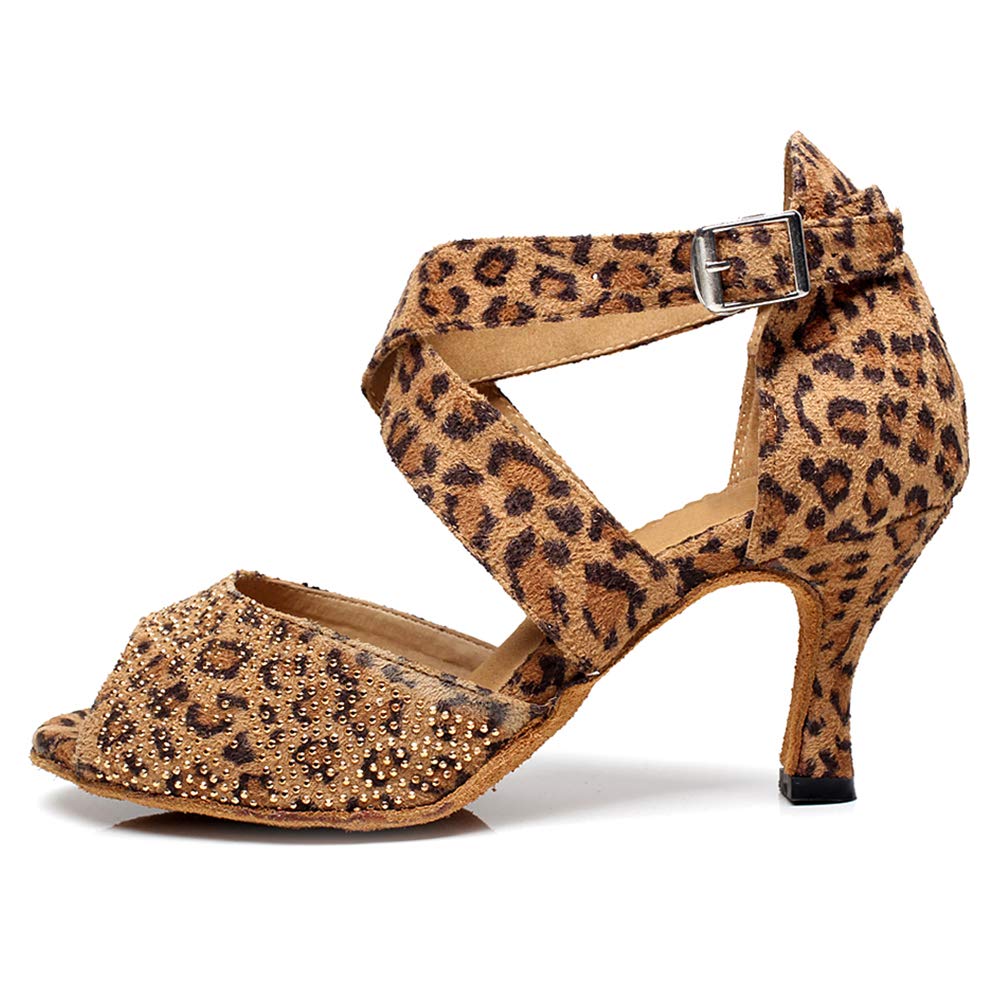 SWDZM Women Latin Dance Shoes Rhinestone Dance Shoes Latin Ballroom Shoes,Modello-QJW6232