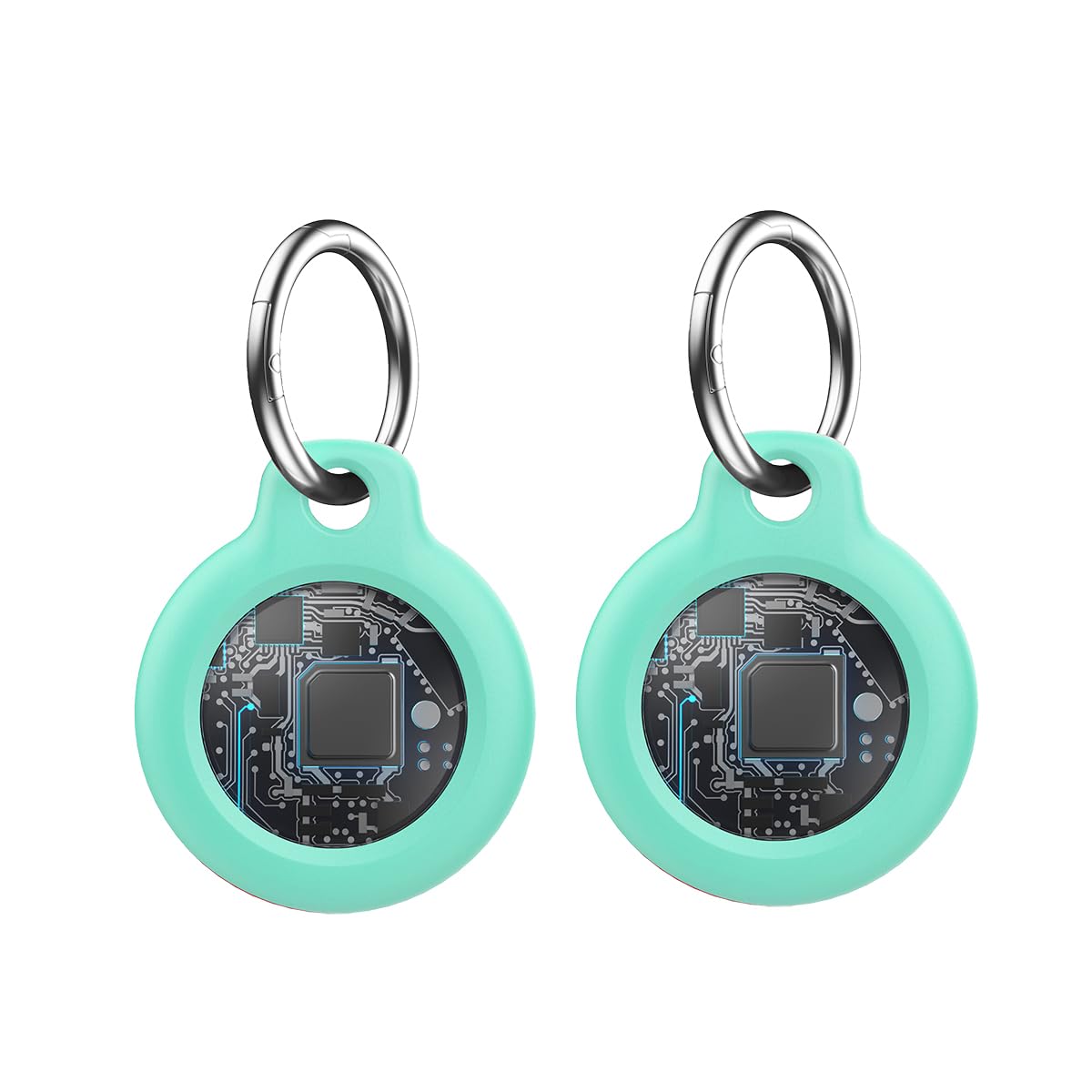 Bluetooth Tracker with Keychain, Position Tracking, Anti-Loss Device, Replaceable Battery, Teal, 3.1cm