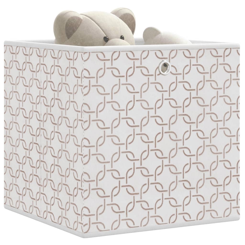 Gecheer Scatole portaoggetti pieghevoli in tessuto non tessuto, 4 pezzi, crema, contenitore portaoggetti con scomparti per camera da letto, soggiorno, bagno, sotto letto, guardaroba