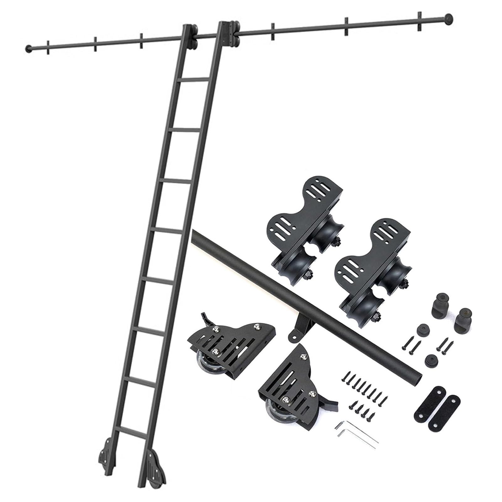 Kit de rail pour échelle de bibliothèque : accédez facilement à vos rangements en hauteur