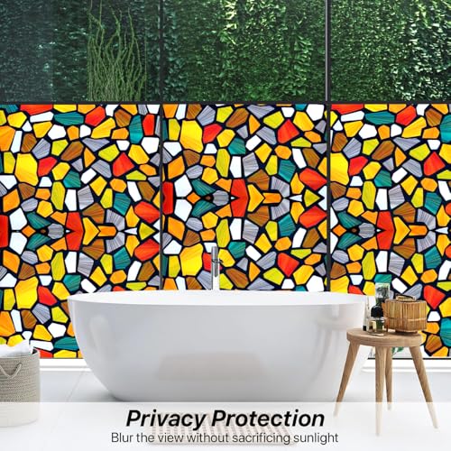 Privacy Vinyl Frosted Window Film Glass Sticker Self-Adhesive Film Tint Wallpaper Opaque Sheet for Glass Privacy Cover Window, Door, Office, Home.| Anti-UV. (16x36 Inch, Shinny Stones) - Image 7