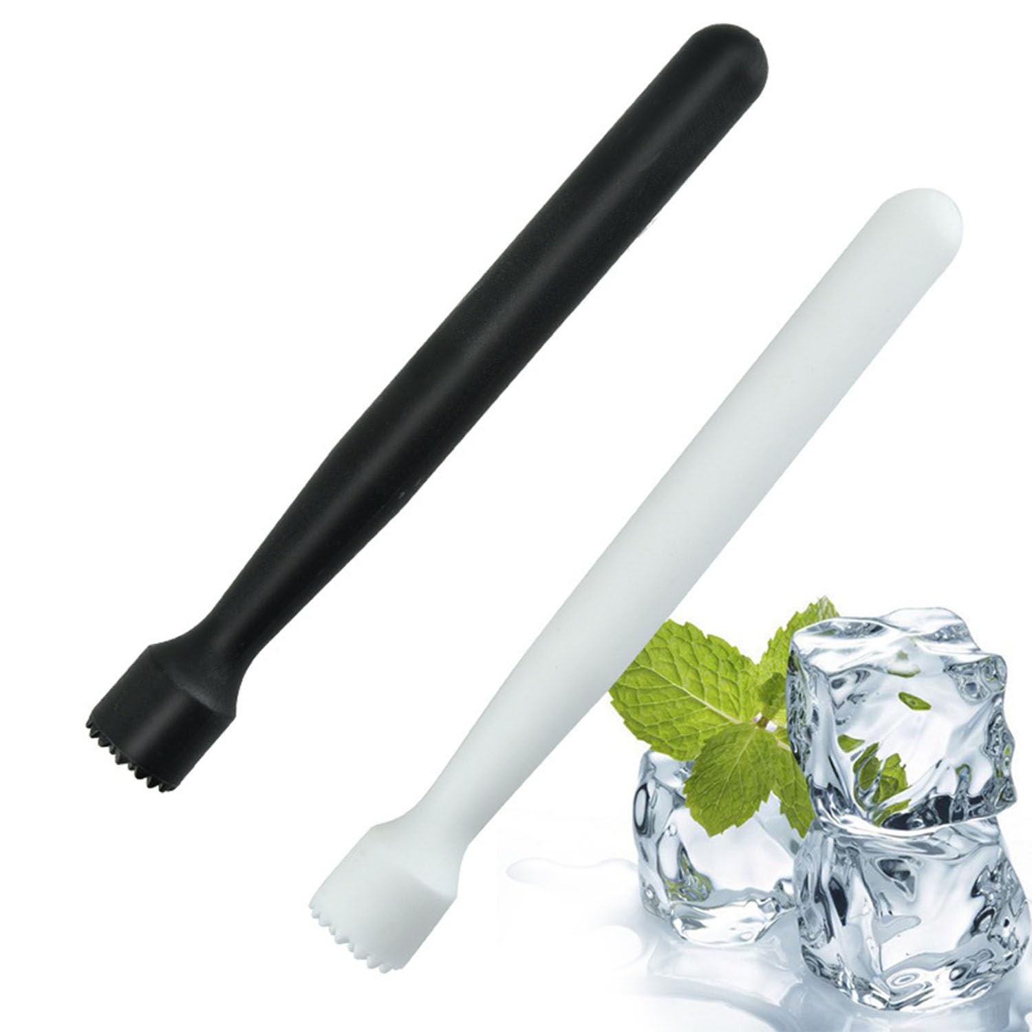 FIBOUND Pack of 2 Ice Crusher, Herb Masher Crusher, Plastic Cocktail Muddler, Mojito Masher, Ice Crusher Stick