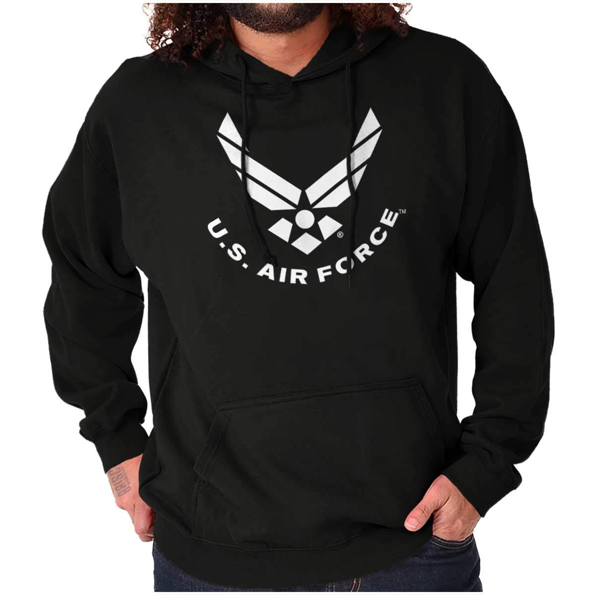 Brisco Brands US Air Force Official USAF Symbol Hoodie Sweatshirt Women Men Black