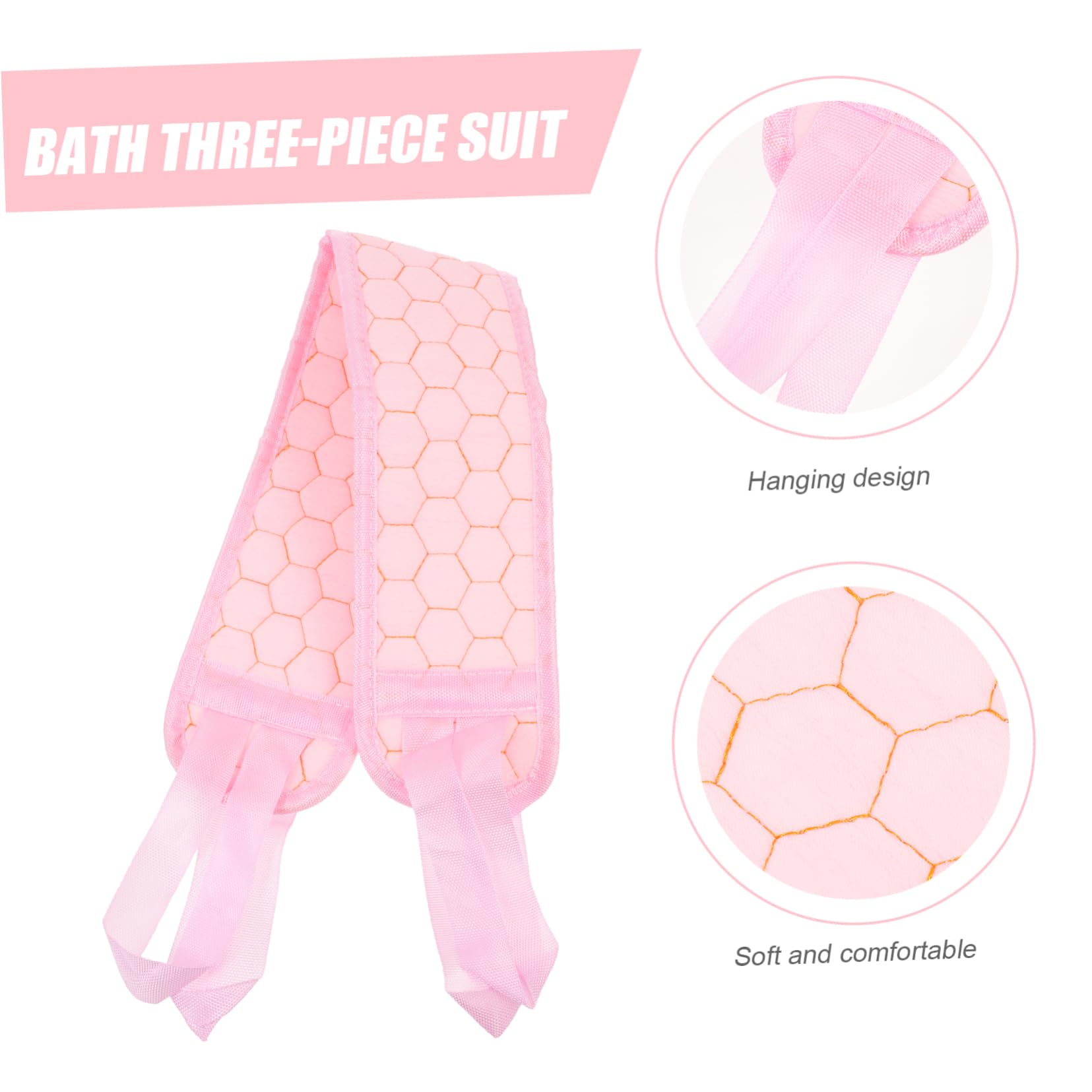 Beavorty 3juegos Toallas Exfoliantes De Malla Accesorios Para Baño Frotador Para Espalda y Cuerpo Material y Ligero