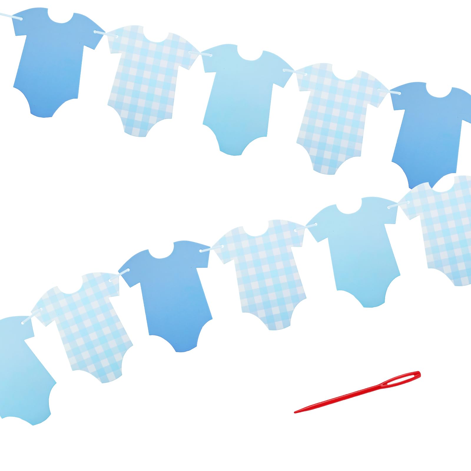 Hadnves Blue Bodysuit Decoration Banner Baby Shower Party Supplies Birthday Banner Decor Gender Reveal Sign Neutral Party Outfit Paper Bunting Decor for Boys Girls Baby