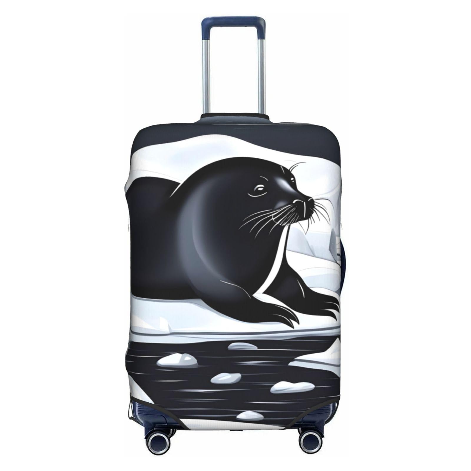 Luggage Coverï¼ŒSuitcase Spandex Protective Cover,Washable Travel Gear Coverseals On Ice Large
