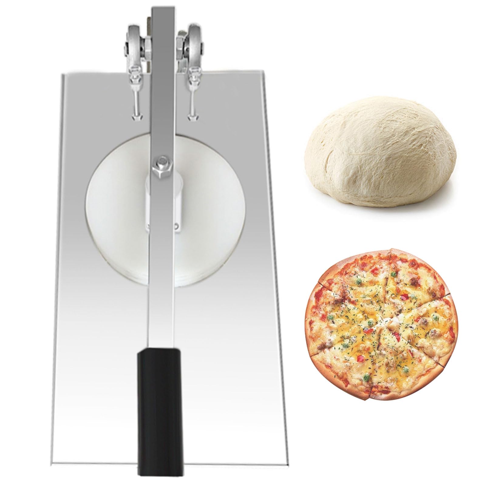 Pressa per impasto per pizza commerciale in acciaio inox ad angolo regolabile Presser per pizza 24 cm Strumento di formatura della crosta della pizza per Chapati e Pizza Making