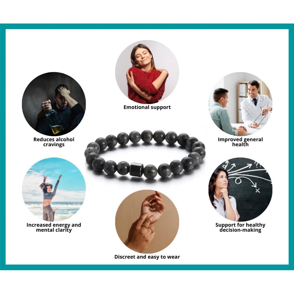 Glame Anti Alcohol Bracelet, Anti Alcohol Magnetic Bracelet Women & Men, Helps Reduce the Urge to Drink, Relieve Anxiety and Stress