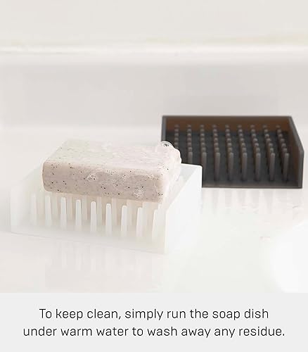 Miniatura 4 de YAMAZAKI home 2992 Bandeja de jabón autodrenante, plato flotante para fregadero, tamaño único, transparente