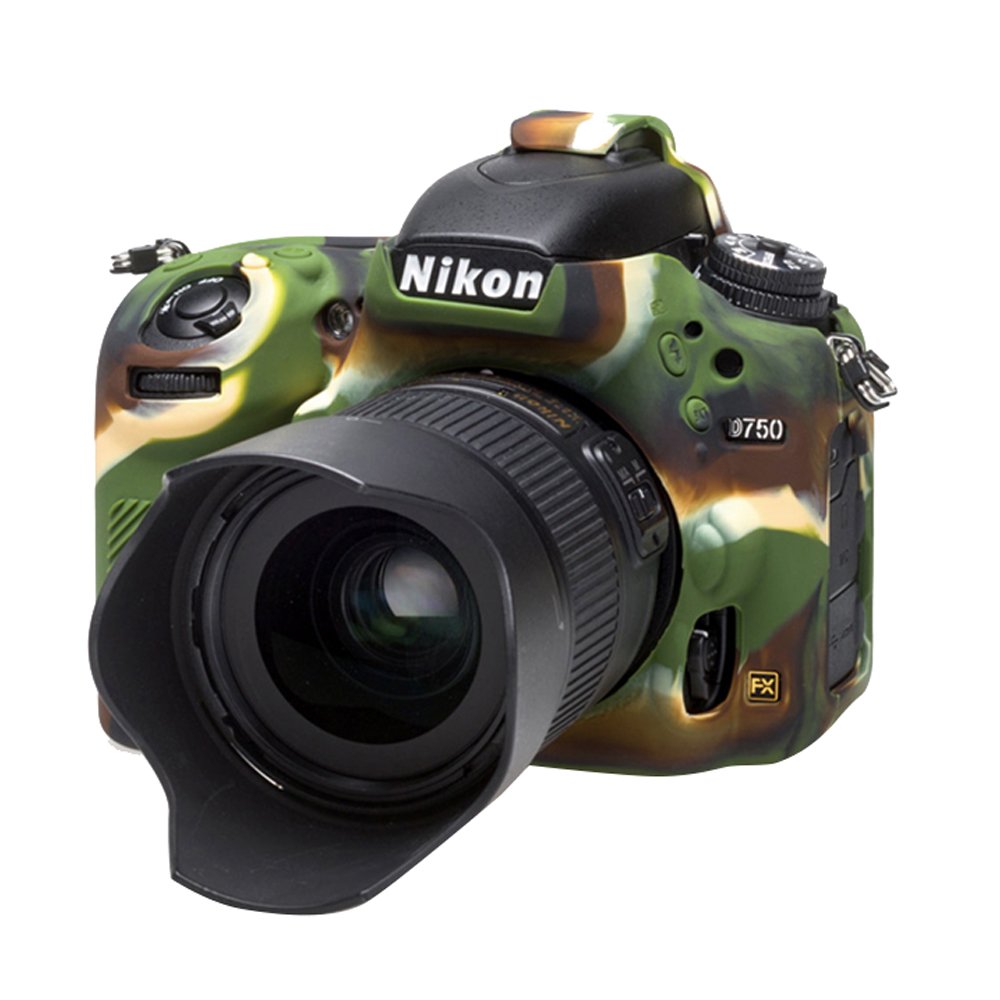 Easycover Silicone Armour Skin Coque de Protection pour Appareil Photo Nikon D750 – Camouflage