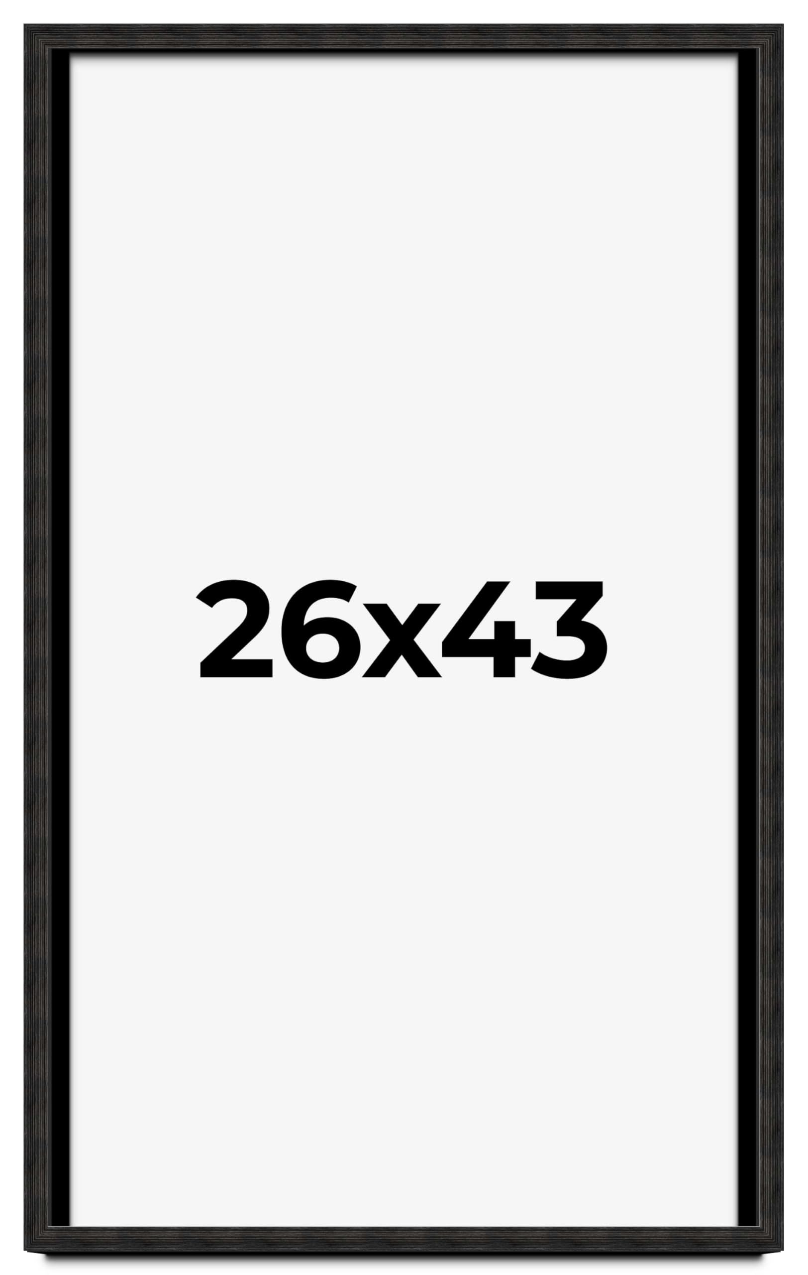 26x43 Shadow Box Black Rustic Barnwood Display Frame | 1.125 Inch Deep | 0.875 Inch Moulding Width | Solid Wood | Includes UV Resistant Acrylic Plexiglass, Acid Free Foamboard Backing and Hanging