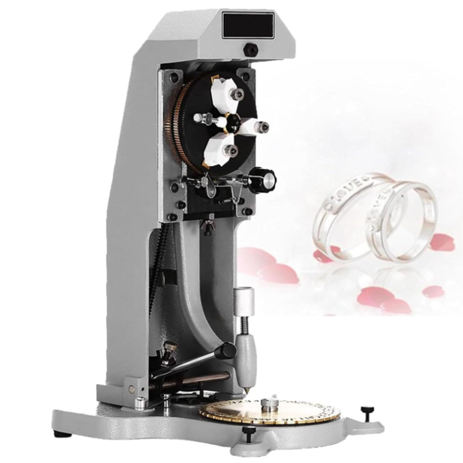 Cashwise Ring Engraver Machine with Double Sided Dial, 1.5mm-2.0mm Character Letter Block, Manual Inner Ring Engraving Tool for DIY Jewelry Making, Engraves Gold/Silver/Platinum Rings