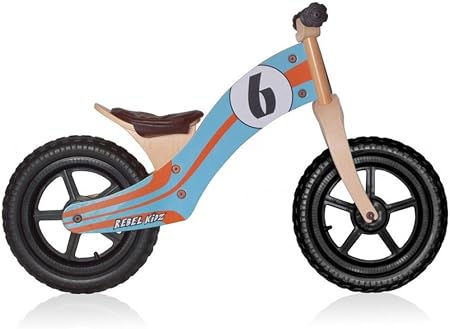 BICI PEDAGOGICA BAMBINI SENZA PEDALI IN LEGNO BLU : Giochi e giocattoli