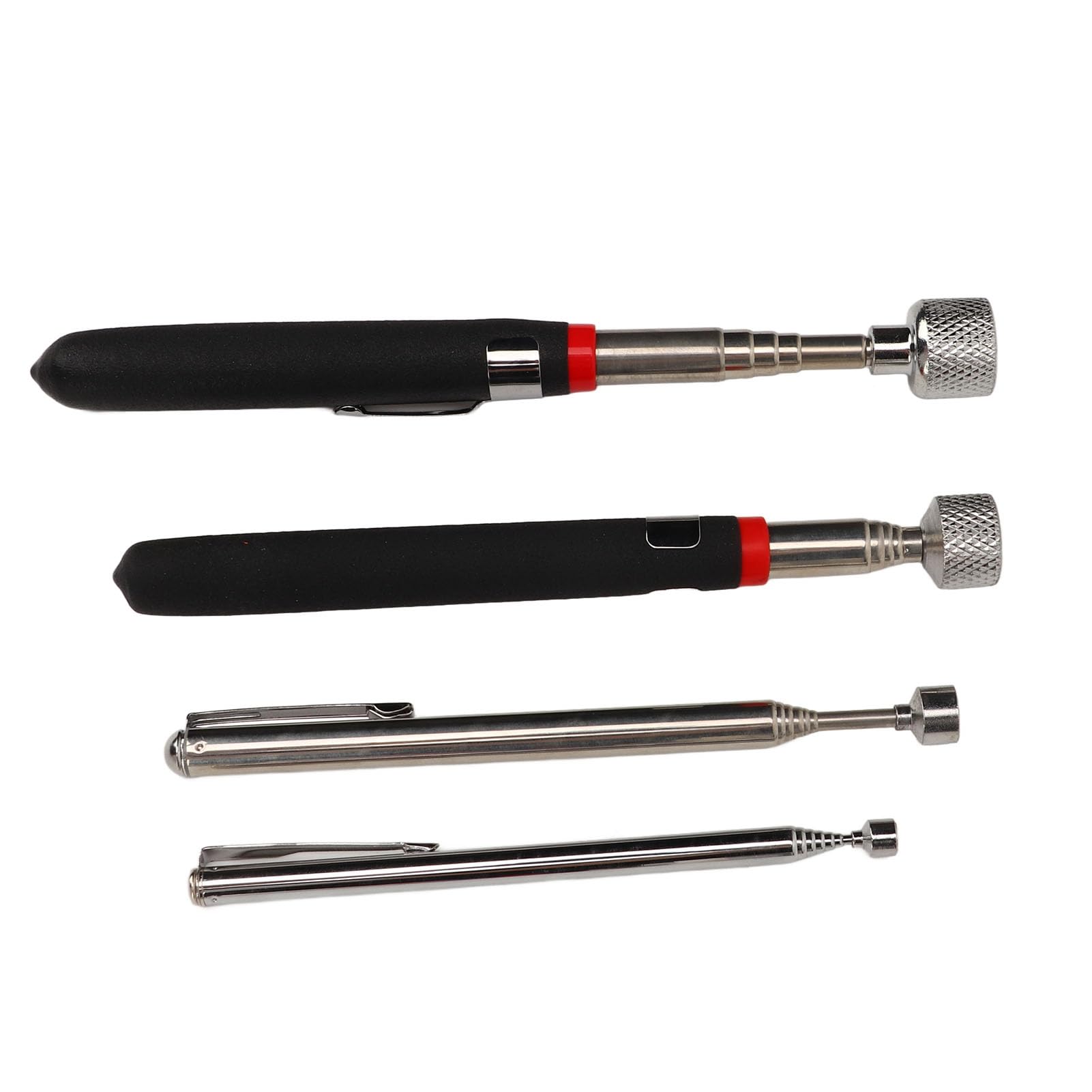 Kit de Herramientas de Recolección de Telescopio Magnético de 5 Piezas, 15 Lb 10 Lb 3.5 Lb 1.5 Lb Magnética Magnética y Espejo de Inspección Redonda, para una Visualización