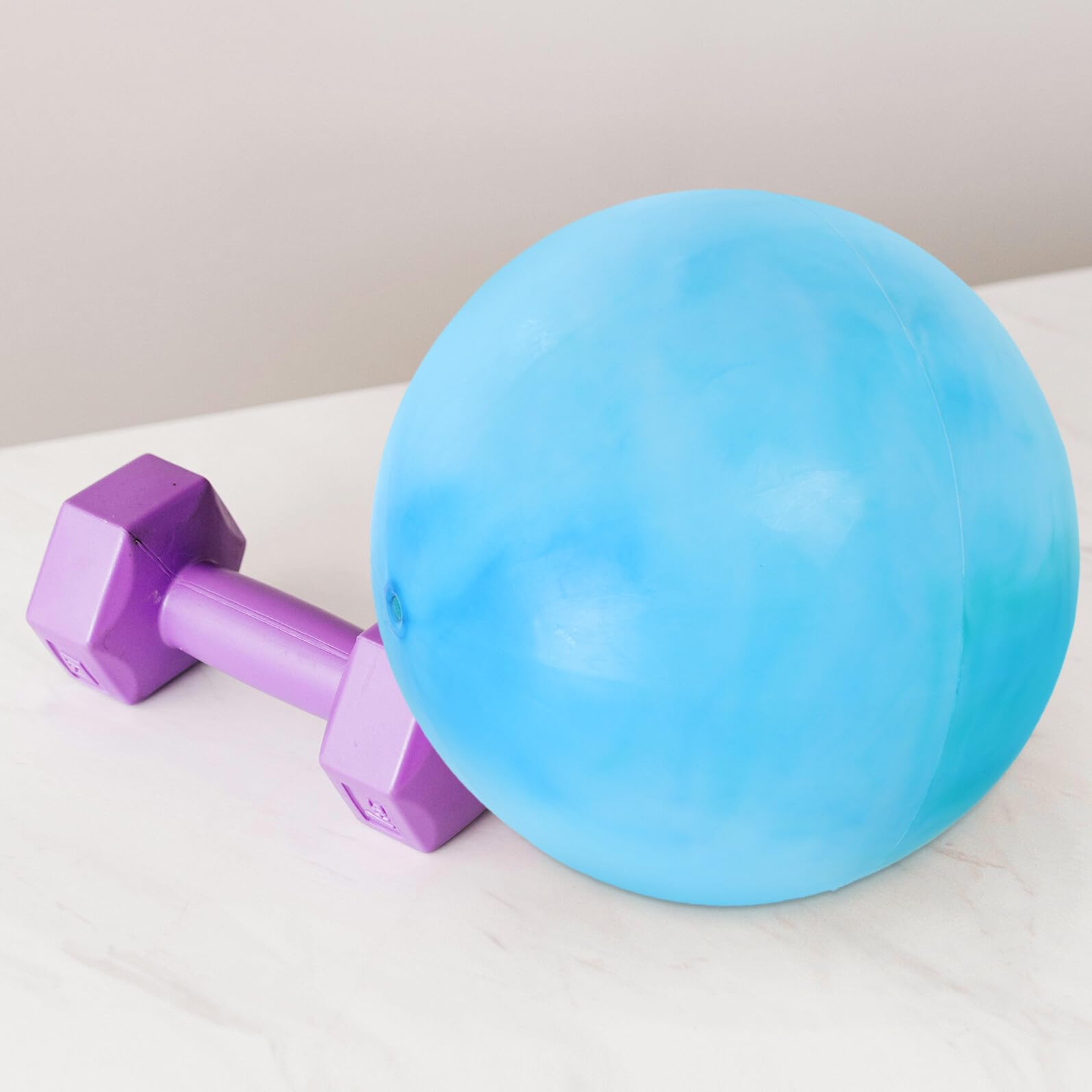 Mikinona Pelota de Yoga Inflable 30 cm 2 Unidades PVC Resistente Blanco y Azul para Pilates Fitness