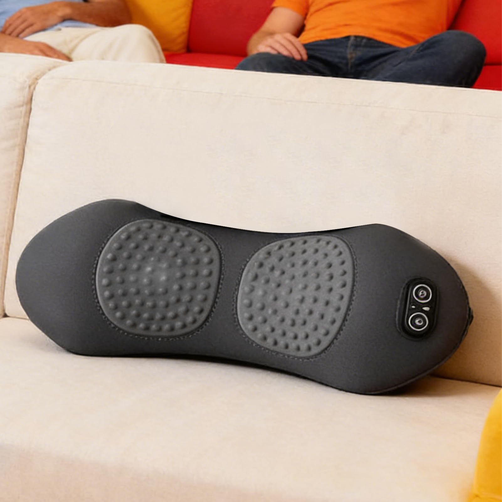 Genérico Almohada Lumbar Masajeadora Cojín Eléctrico de Espuma con Memoria | Almohada De Soporte Lumbar Para Silla De Oficina Para Hogar Viajes Sentado Prolongado Sofá Avión Comodidad