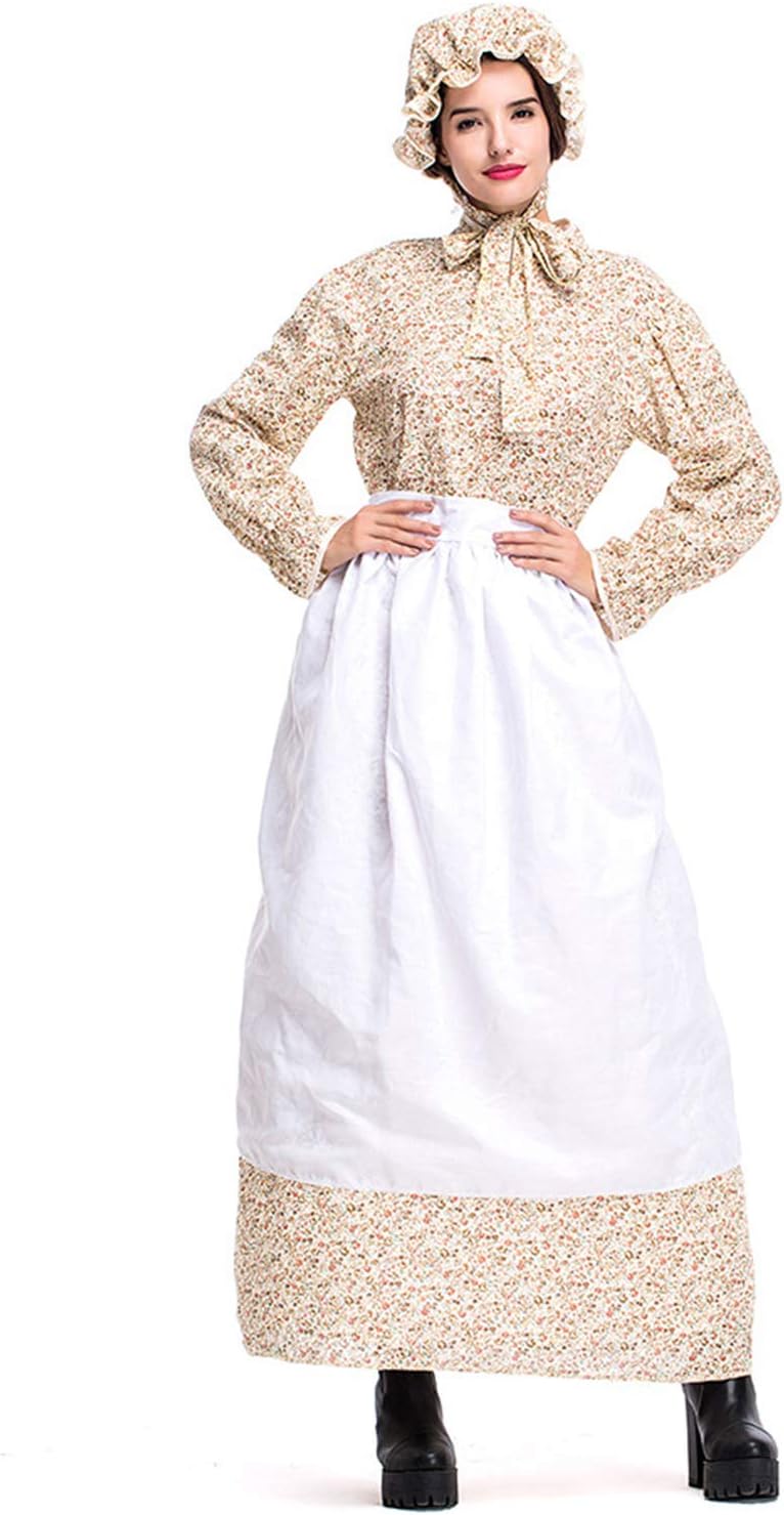 SAMCOS Pioneer Dress Colonial Period Costume Farm Rural Cosplay Grandma Wolf Parent Child Costume Sets for Women Girls