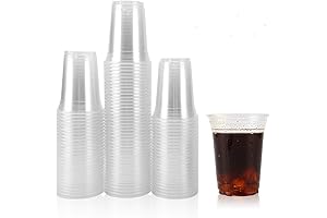 Disposable 14oz Premium Quality Clear Plastic Cups (Pack of 100)