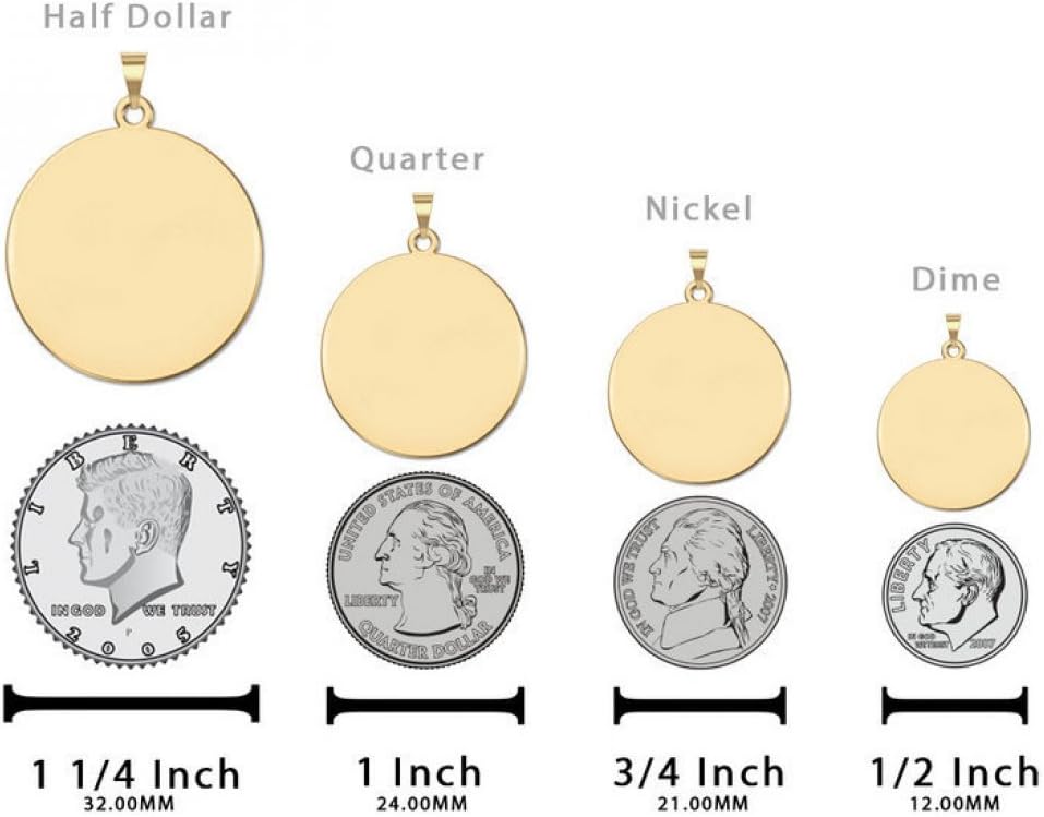 PicturesOnGold.com 14K Gold Round Medical Diabetic Charm W/Red Enamel - 1/2 Inch X 1/2 Inch (Very Small) - Image 2