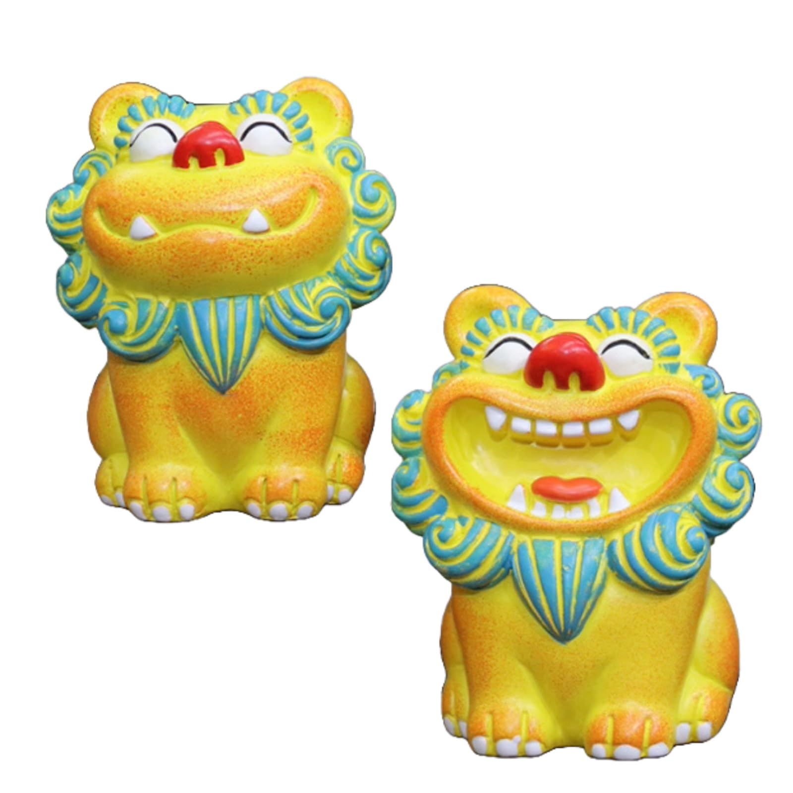 Amazon.co.jp: PIENSE シーサー 置物 2個 開運 厄除け 縁起物 沖縄