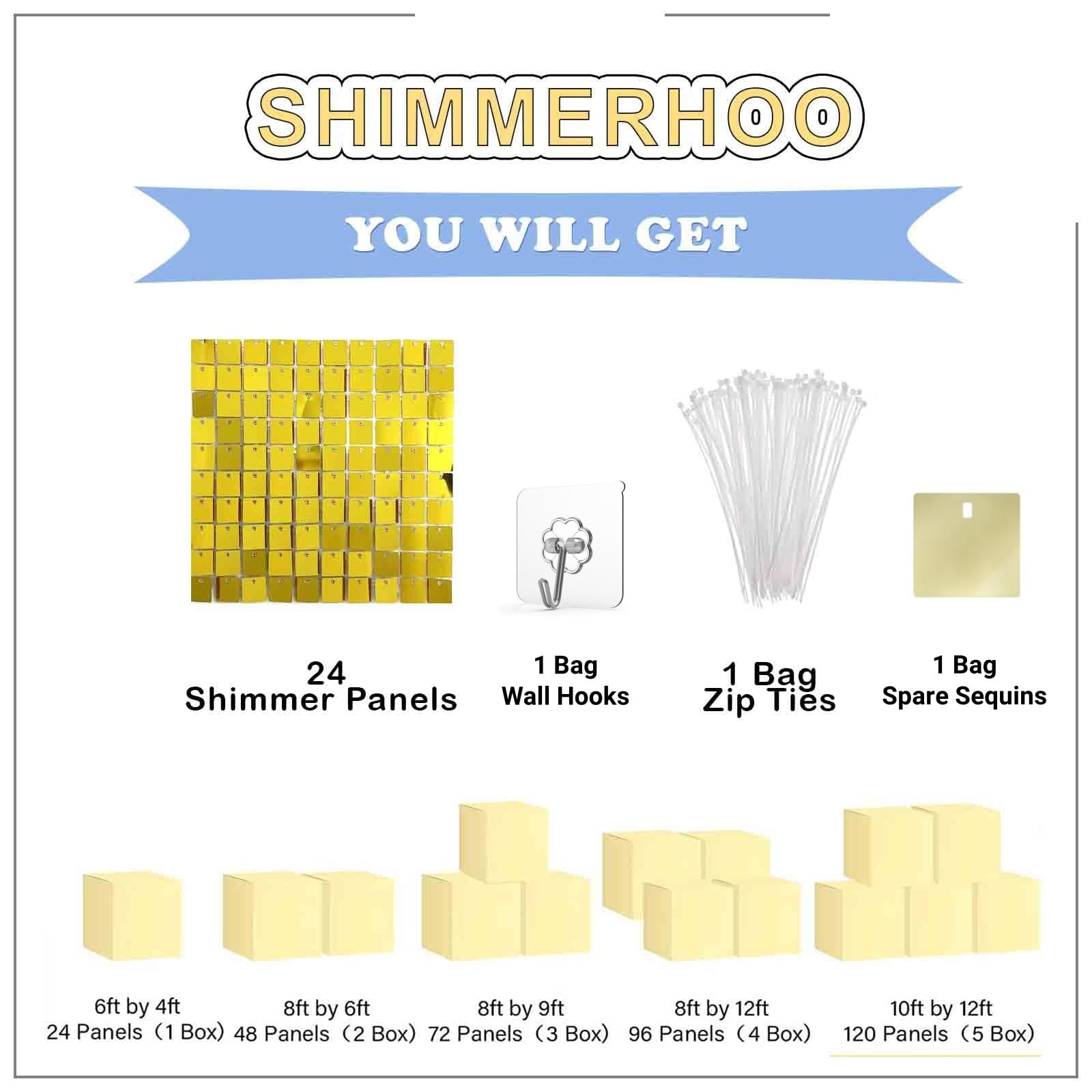 Shimmer Wall Backdrop - 24pcs Decorations Panel | Wedding, Birthday, Anniversary, Engagement & Bridal Shower Party Decor Panel (Black) — Amazon image 2