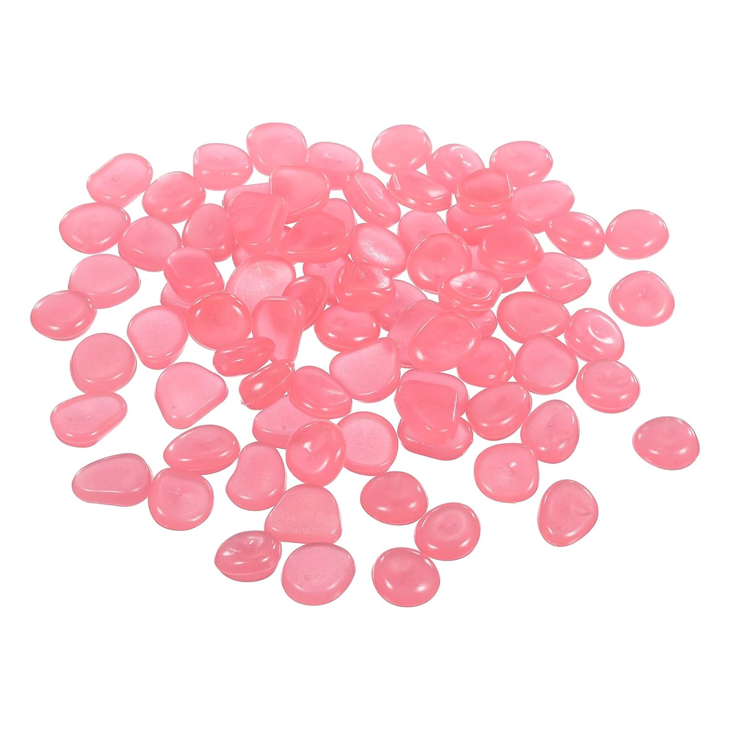 Glow in the Dark Stones Luminous Pebbles Stones Light 60Pcs Pink