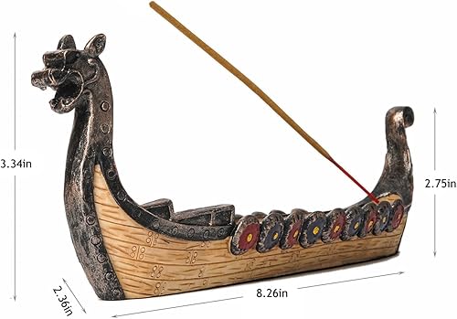 Miniatura 2 de Soporte retro de incienso de dragón, quemadores de incienso, dragón barco, incienso, tallado a mano, adornos de incensario, decoración de habitación