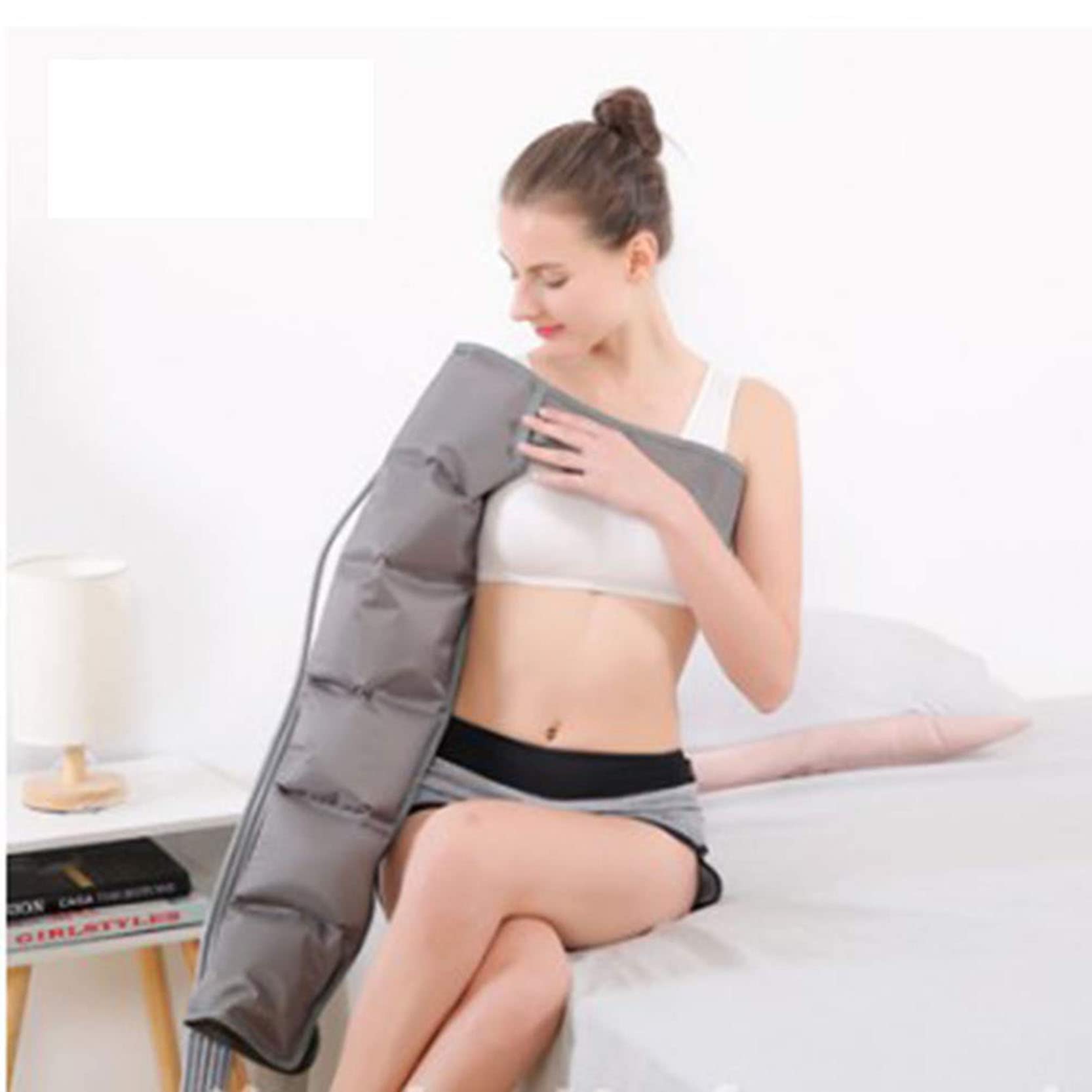 ECHBH Masseur de Bras, Réglage à 8 Vitesses, Compression d'air Masseur Bras, Pressothérapie Appareil Massage, Circulation Améliorer Relaxation Les Muscles, 4 Chambres