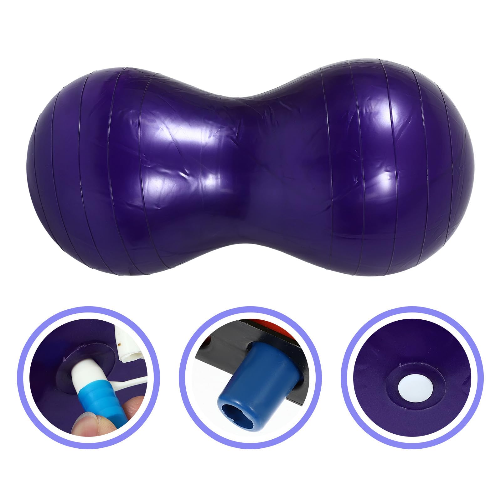 YARNOW Pelota de Yoga Antiexplosión de PVC con Inflador, Forma de Cacahuete, Resistente y Gruesa para Masaje y Ejercicio en Casa o Gimnasio