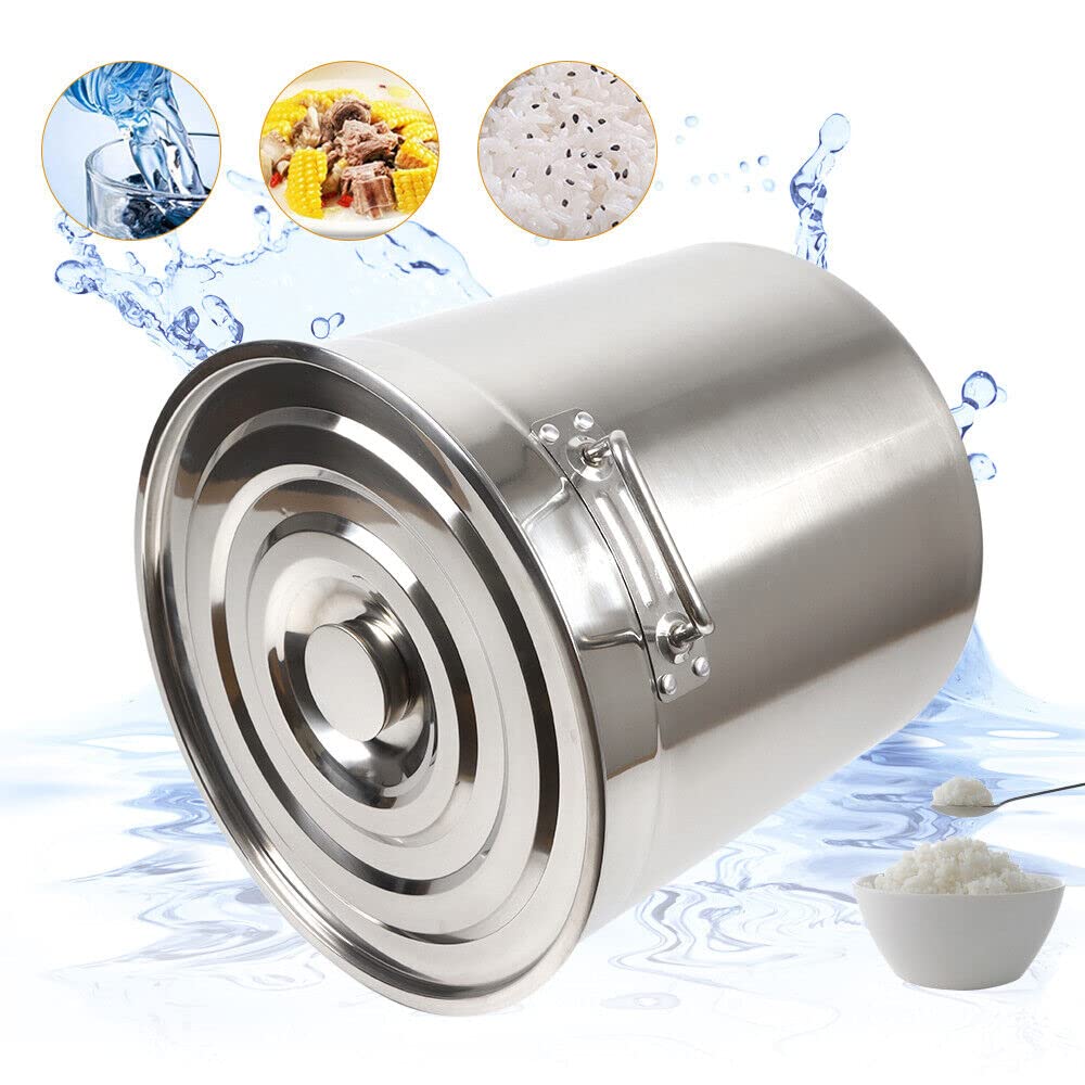 Pentola da cucina in acciaio inox con coperchio, pentola per zuppe, induzione, pentola universale, jumbo professionale, alta qualità, ideale per famiglie e zuppe, pasta, stufati, resistente alle alte