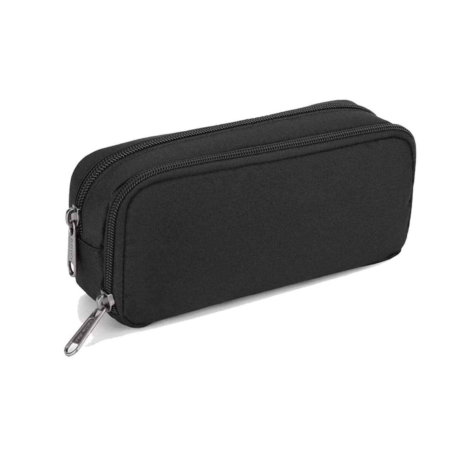 1 Pcs Zipper Black Large Capacity Pen Case Bag,Black Durable Stationery Pencil Case Bag,Stationery PencilCaseBag for School Office Stationary Supplies Storage Pencil
