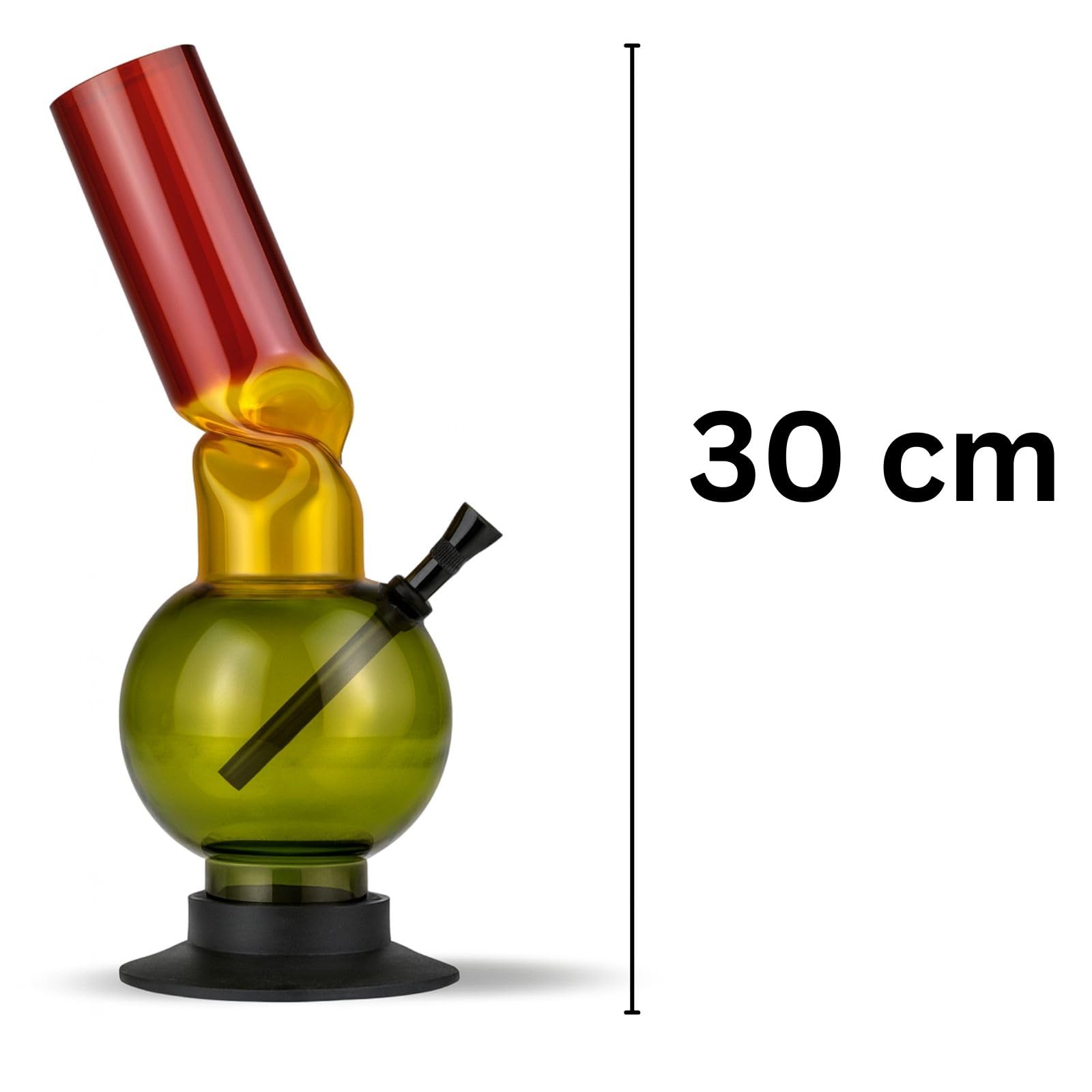 Weedness Bong in Acrilico Boby 30 cm con Foro di aspirazione - Piccolo Set Accessorio Pipa Waterpipe Set plastica