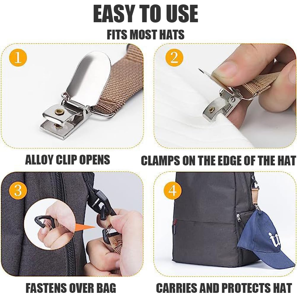 4 Pz. Clip per sciarpa e cappello, clip per cappello multifunzionale, organizzatore di cappelli, accessorio da viaggio portatile per esterni, clip per zaino e cappello