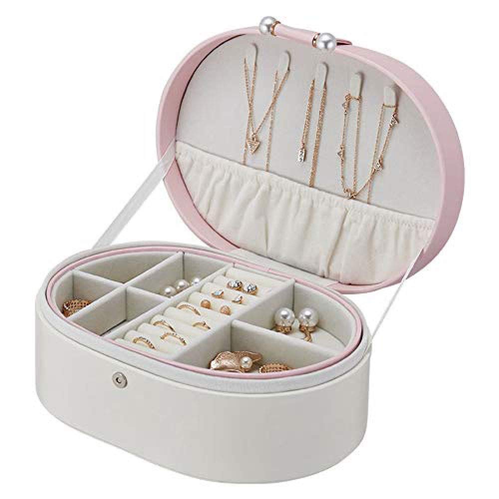 Schmuckschatulle - Schmuckschatulle für Frauen, Schmuckschatulle mit Fächern für Halsketten, Schmuck-Organizer mit Schloss, Schmuckhalter für Ohrringe, Armbänder, Ringe, Präsentationsgeschenke