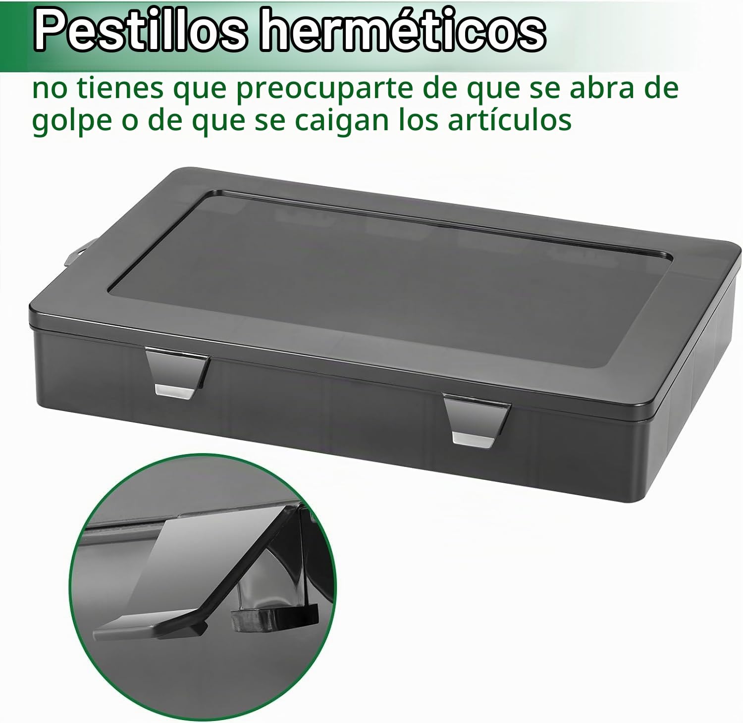 Gbivbe 3 Piezas Negro Caja de Plastico Almacenaje Organizador, Grande Cajas Organizadoras con 24 Compartimentos Ajustable, Caja Clasificadora Almacenamiento para Tornillos, Herramientas, Joyas