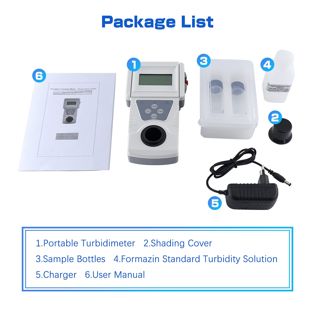 BriSunshine Portable Turbidity Meter, Handheld Turbidimeter with