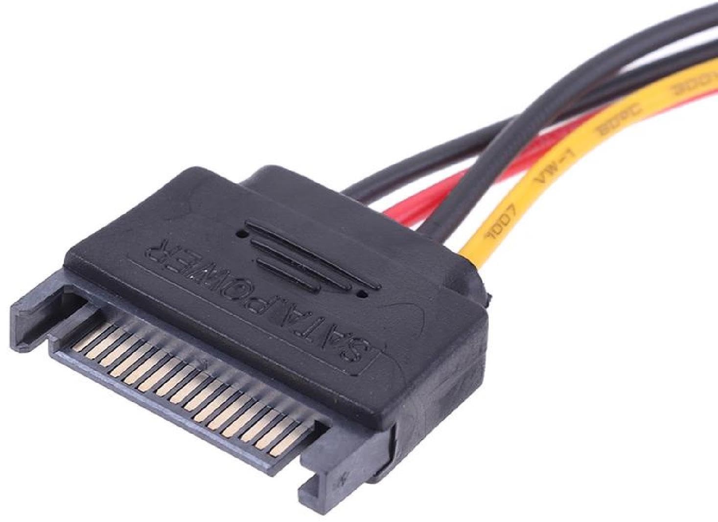 Lunatic 4348 Sata Kasa Hdd Dişi Erkek 4 pin Power Molex Güç Kablosu 20 cm