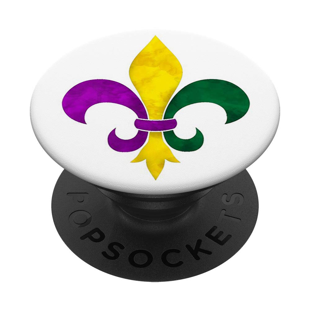 Mardi Gras pop mount socket Fleur De Lis design New Orleans PopSockets Grip and Stand for Phones and Tablets