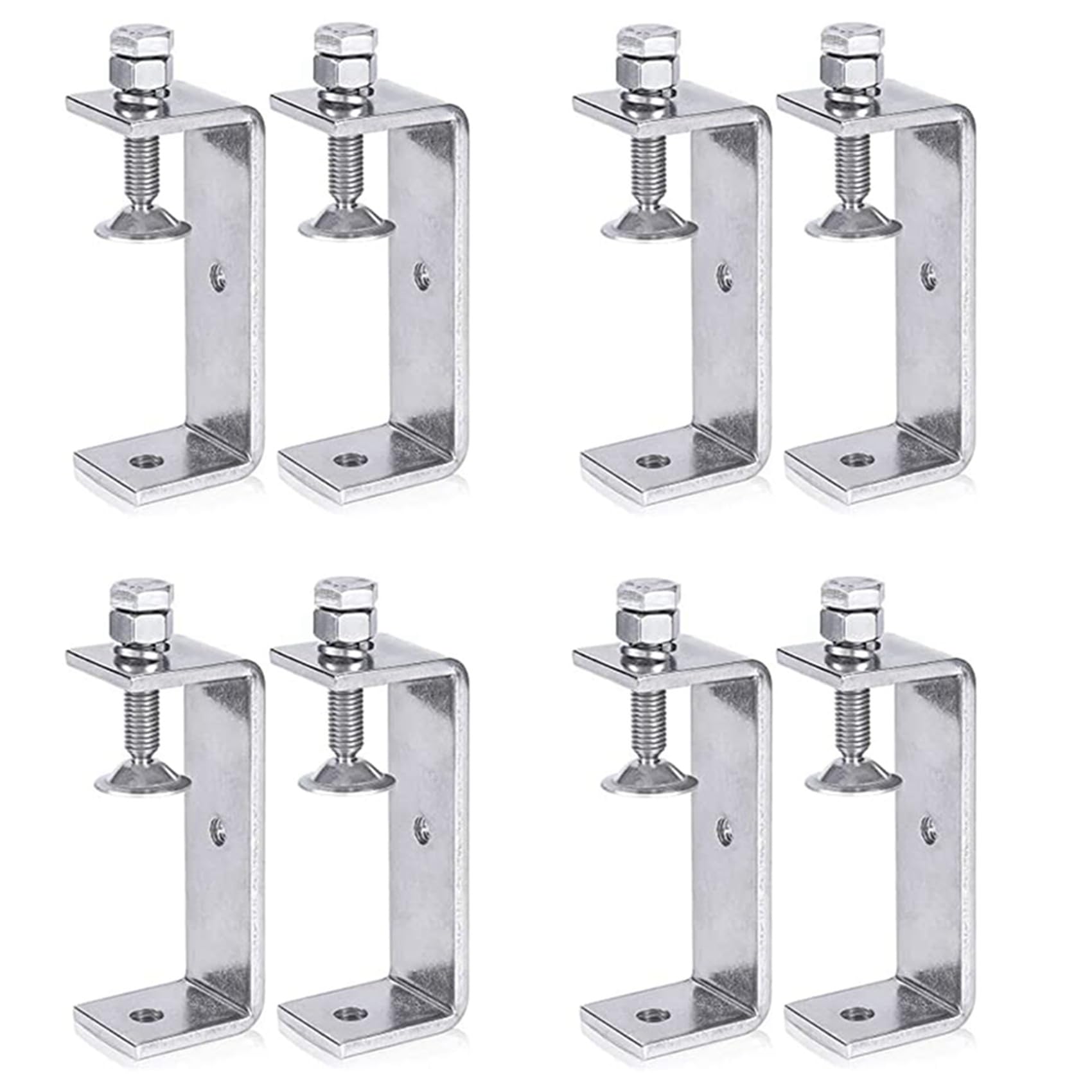 Jnchdghwa Silver Metal Clamp Heavy Duty Clamp C Clamp Woodworking Clamp With Wide Jaw Openings (120Mm), 8Pcs