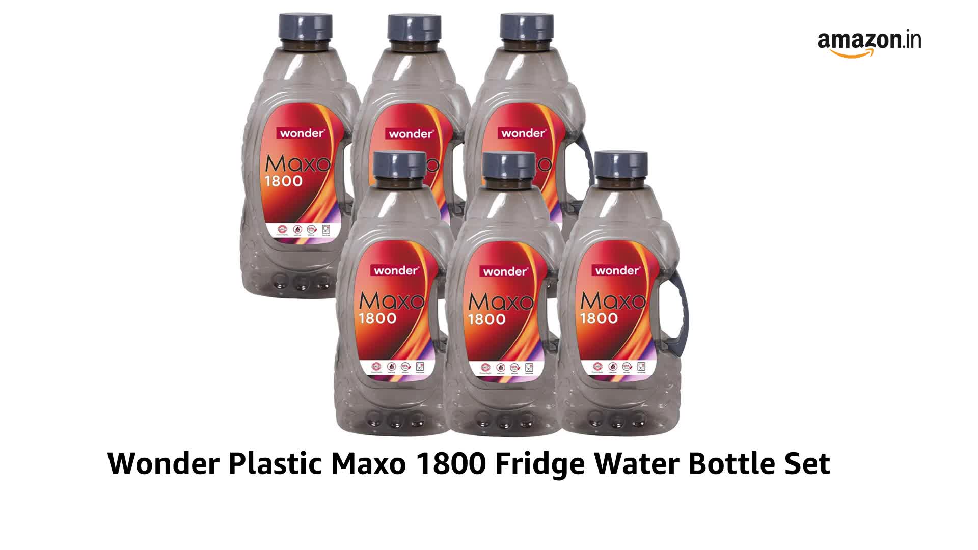 Maxo Set Watch Wonder Plastic Maxo 1800 Fridge Water Bottle Set, 6 pc Bottle ...